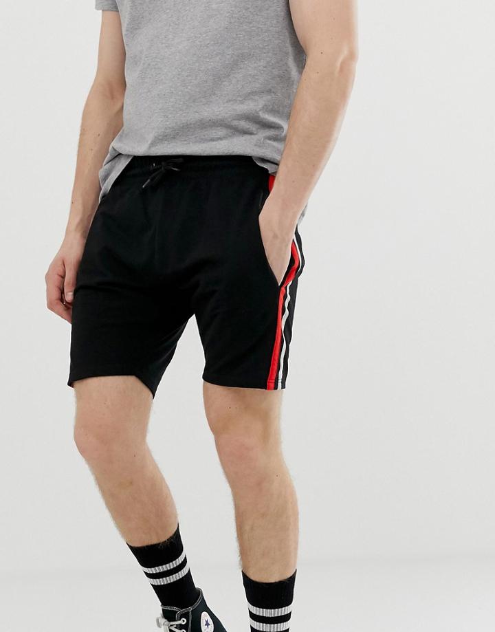 Le Breve Tipped Pique Short Shorts-black