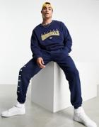 Adidas Originals 'retro Revival' Logo Graphics Sweatshirt In Navy