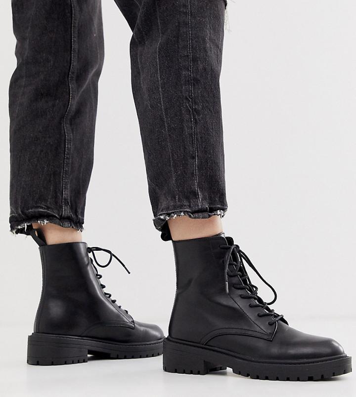 Raid Exclusive Micah Black Lace Up Flat Boots