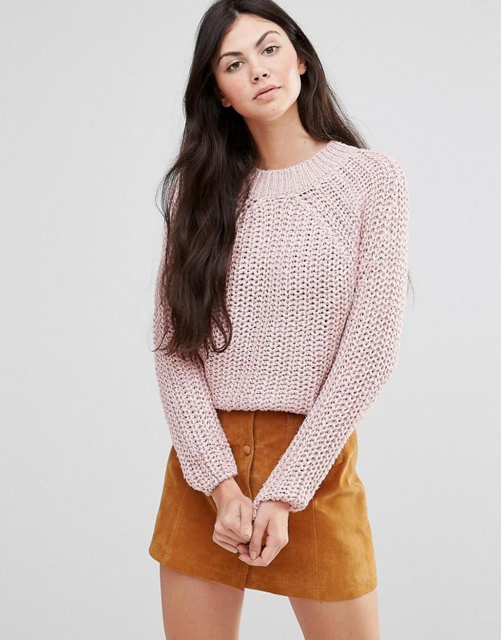 Lavand Pink Cable Knit Sweater - Pink
