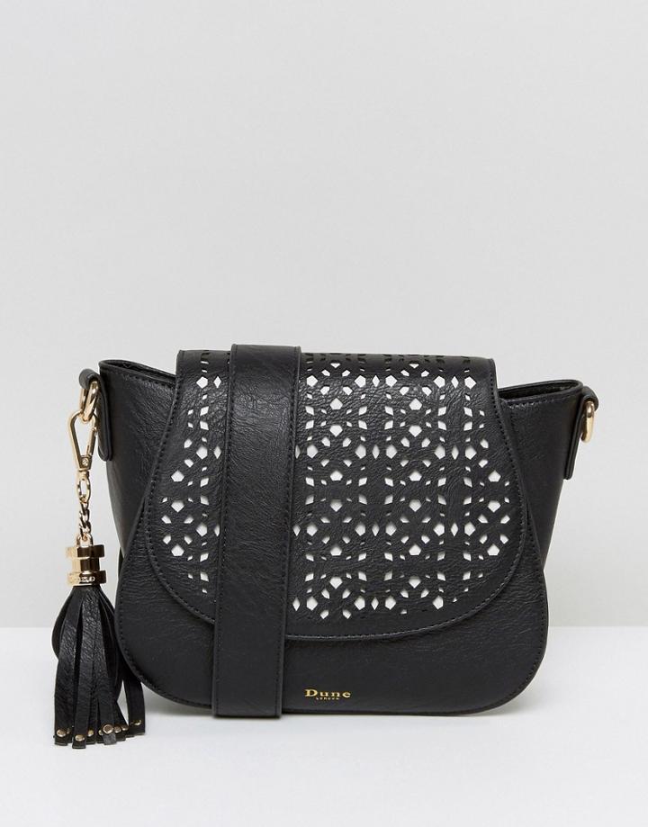 Dune Laser Cut Cross Body Bag - Black