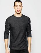 Selected Homme Flecked Long Sleeve V-neck Sweater - Black