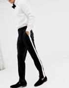 Asos Design Skinny Tuxedo Prom Suit Pants In Black - Black