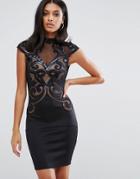 Lipsy Mesh Body-conscious Dress - Black