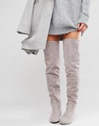 Daisy Street Lace Back Gray Over The Knee Boots - Gray