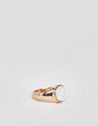 Chained & Able Gold Signet Ring With White Stone - Gold