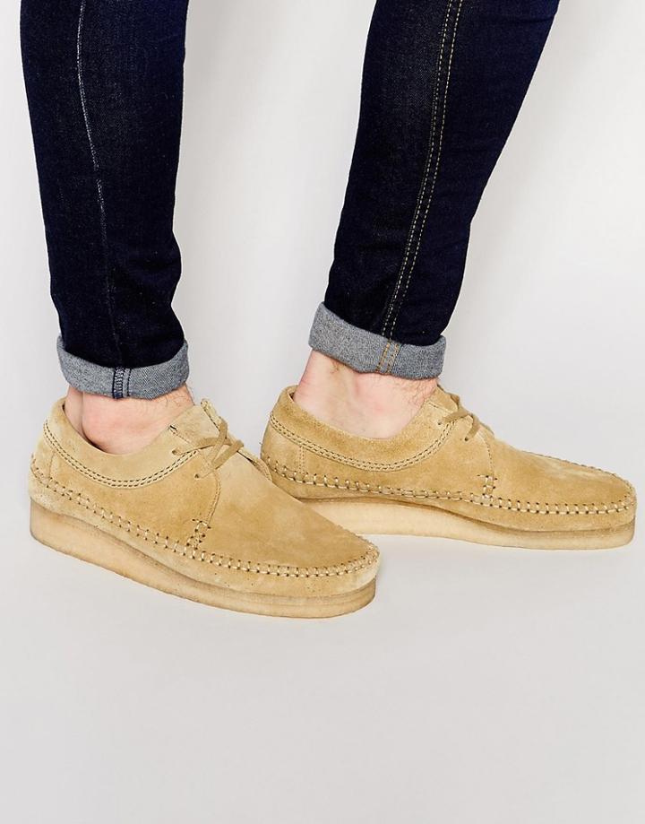 Clarks Original Weaver Suede Shoes - Tan