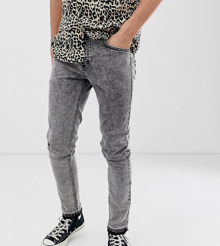 Heart & Dagger Super Skinny Fit Jeans In Gray Acid Wash - Gray
