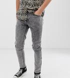 Heart & Dagger Super Skinny Fit Jeans In Gray Acid Wash - Gray
