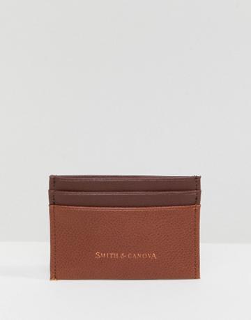 Smith And Canova Leather Card Holder - Tan