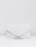 Asos Tassel Clutch Bag - Gray