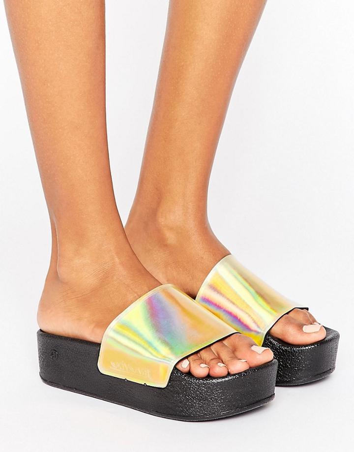 Sixtyseven Flatform Slide Flat Sandal - Gold