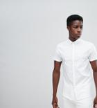 Noak Skinny Shirt In Cotton Linen - White