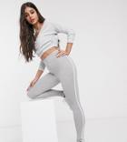 Asos Design Tall Leggings With Contrast Binding-grey