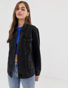 Noisy May Oversized Denim Jacket In Black - Black