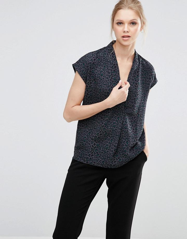 Y.a.s Leopard Top - Gray
