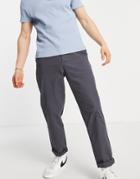 Asos Design Tapered Chinos In Charcoal-grey