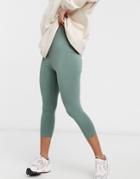 Asos Design Capri Legging In Olive Green