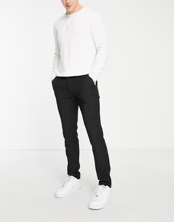 Topman Smart Skinny Pants In Black