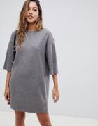 Asos Design Super Soft Oversized T-shirt Dress - Gray