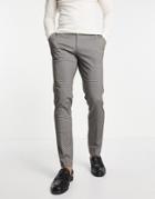 Jack & Jones Intelligence Slim Fit Houndstooth Pants In Brown