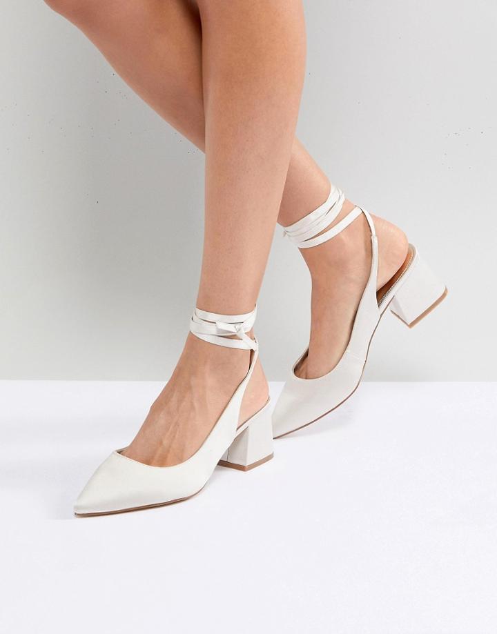 Asos Sweetheart Bridal Pointed Heels - Cream