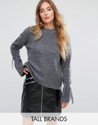 Vero Moda Tall Tie Sleeve Sweater - Gray