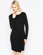 Selected Mila Wrap Dress - Black