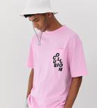 Collusion Washed T-shirt With Print In Pink - Pink