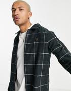 Farah Plaid Shirt In Navy And Green