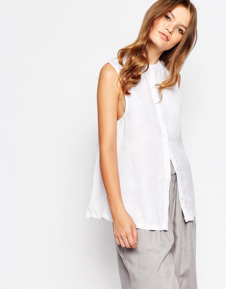 Waven Safya Denim Tunic Top - White