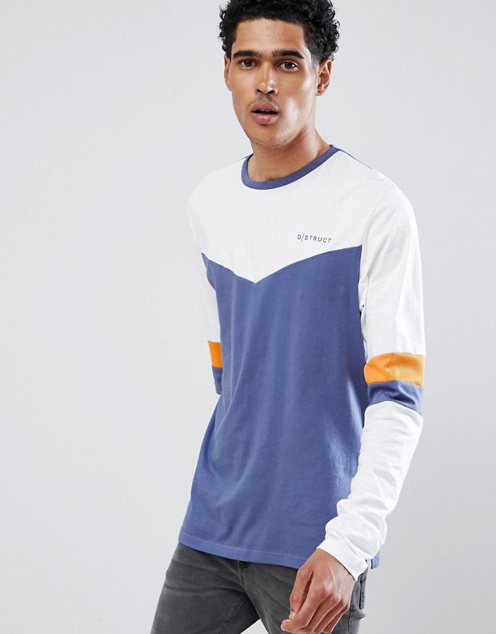 D-struct Retro Cut And Sew Long Sleeve T-shirt - Orange