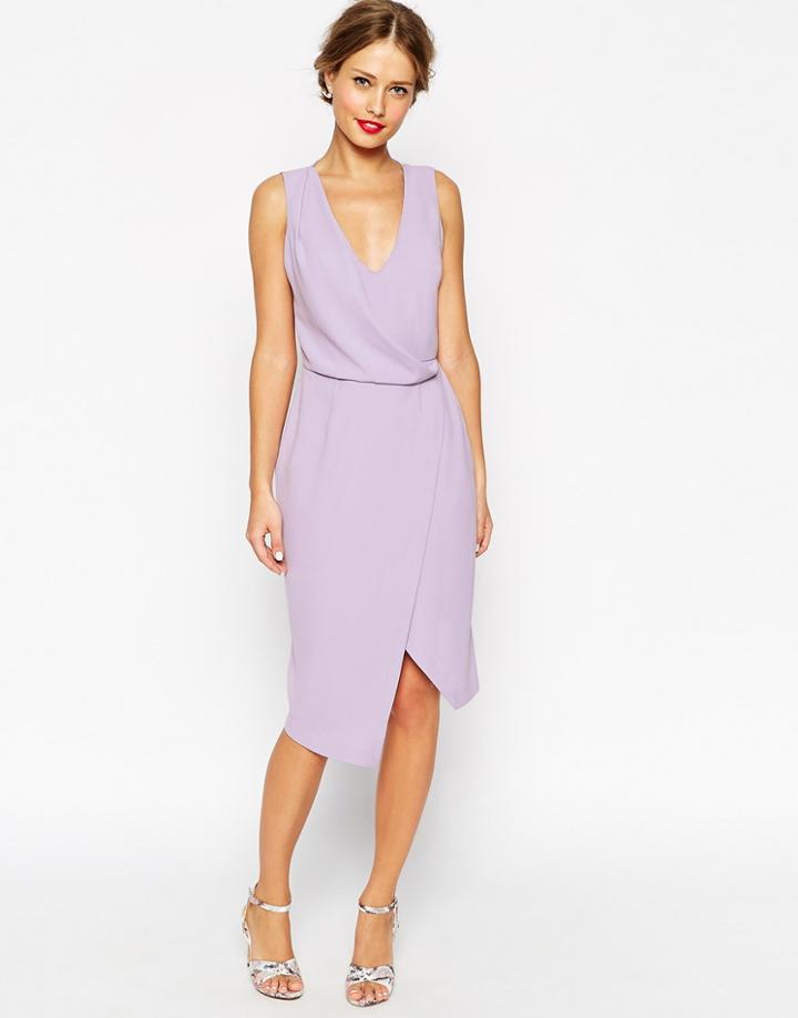 Asos Wedding Drape Front With Lattice Back - Black