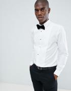 Burton Menswear Slim Fit Tuxedo Shirt In White - White