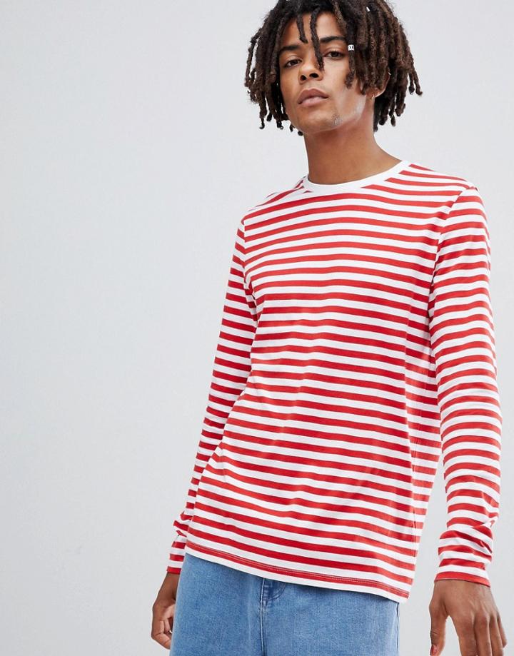 Asos Design Long Sleeve Stripe T-shirt - Multi
