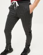 Sixth June Skinny Sweatpants In Black Stripe