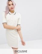 Monki Contrast Turtleneck Dress - White