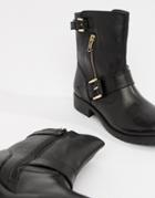Dune Ripp Leather Ankle Boots - Black