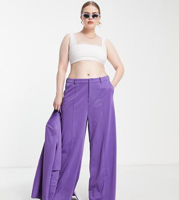 Extro & Vert Plus Slouchy Wide Leg Pants In Purple