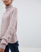 Jdy Justy Roll Neck Sweater - Pink
