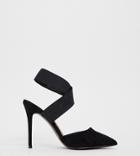 Asos Design Wide Fit Payback Elastic High Heels In Black - Black