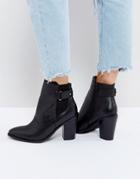 Asos Effina Leather Ankle Boots - Black