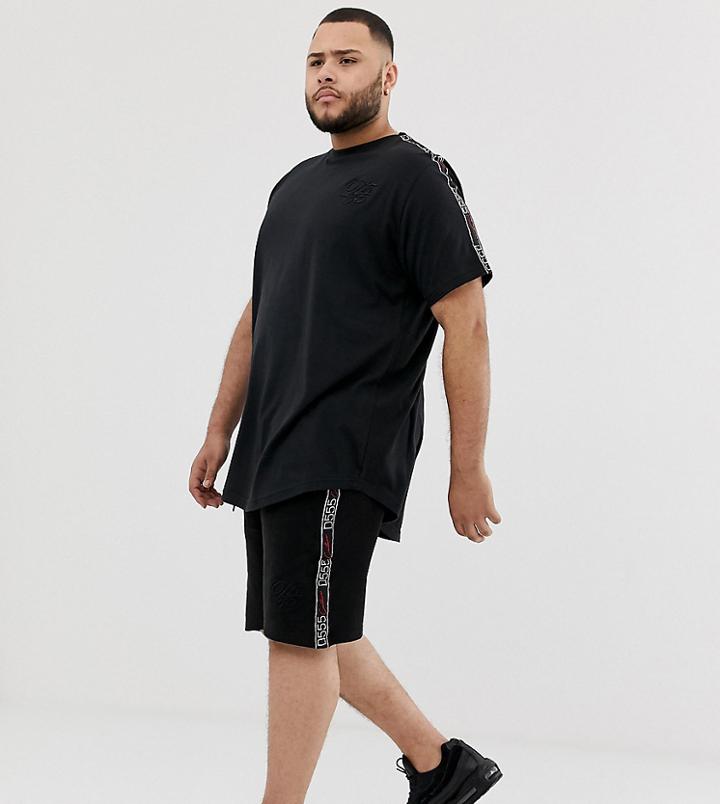 Duke King Size Jersey Short With Side Taping In Black - Black