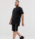 Duke King Size Jersey Short With Side Taping In Black - Black