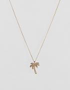 Chained & Able Palm Tree Necklace In Gold - Gold