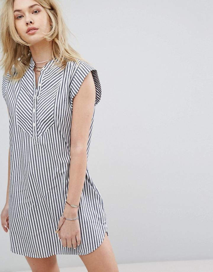 Abercrombie & Fitch Preppy Striped Collarless Dress - Multi