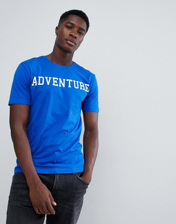 Troy T-shirt With Adventure Logo - Blue