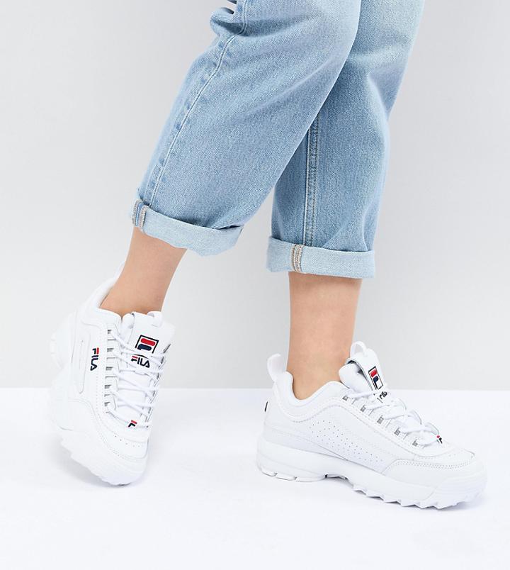 Fila Premium Disruptor Sneakers In White - White