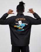 Rip'n'dip Catwabunga Coach Jacket With Back Print - Black