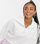Collusion Oversized Funnel Neck Crop Sweat In White